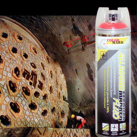 Bau-Markierspray mit 360° Ventil - Leuchtgelb Bau-Markierspray mit 360° Ventil - Leuchtgelb
