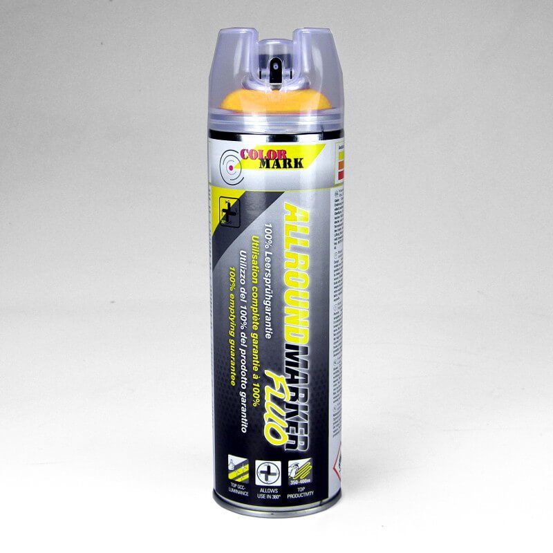 Bau-Markierspray mit 360° Ventil - Leuchtgelb Bau-Markierspray mit 360° Ventil - Leuchtgelb